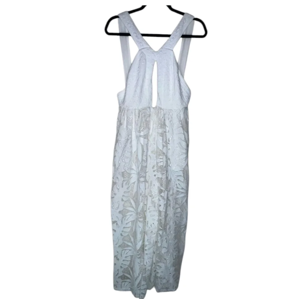 NWOT Free People FP Intimately La Vida White Crochet Cutout Lace Floral Jumpsuit - Picture 8 of 13